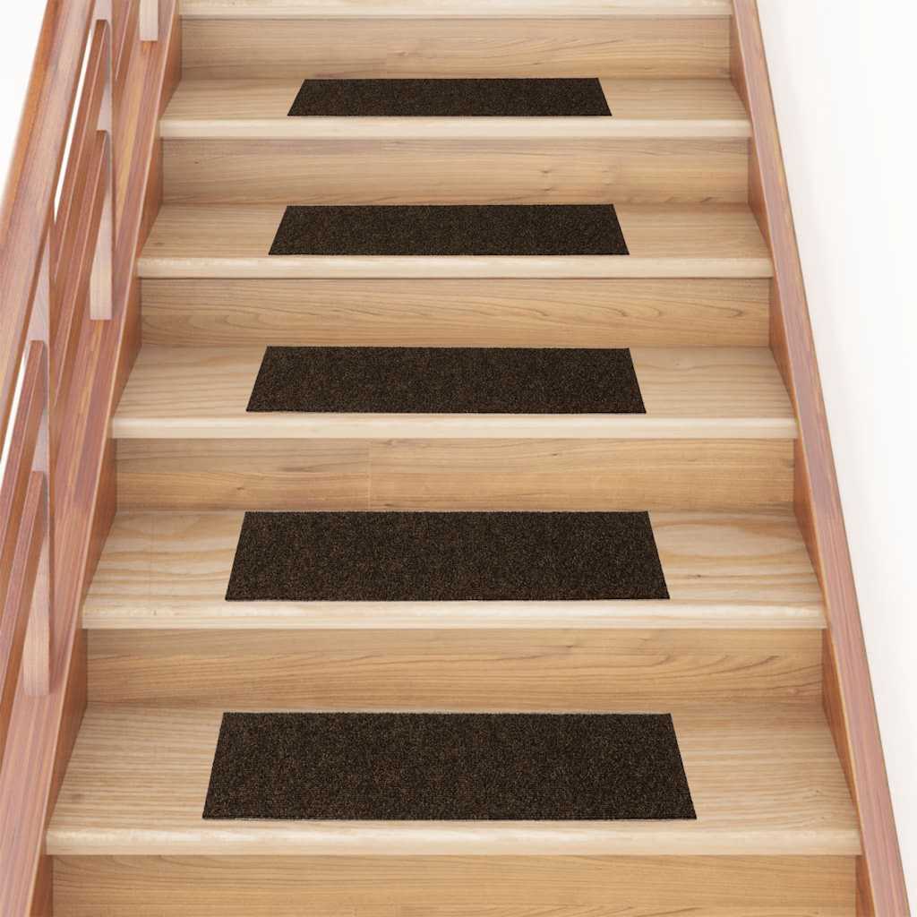 Stair Mats Self-adhesive 30 pcs 76x20 cm Brown Rectangular