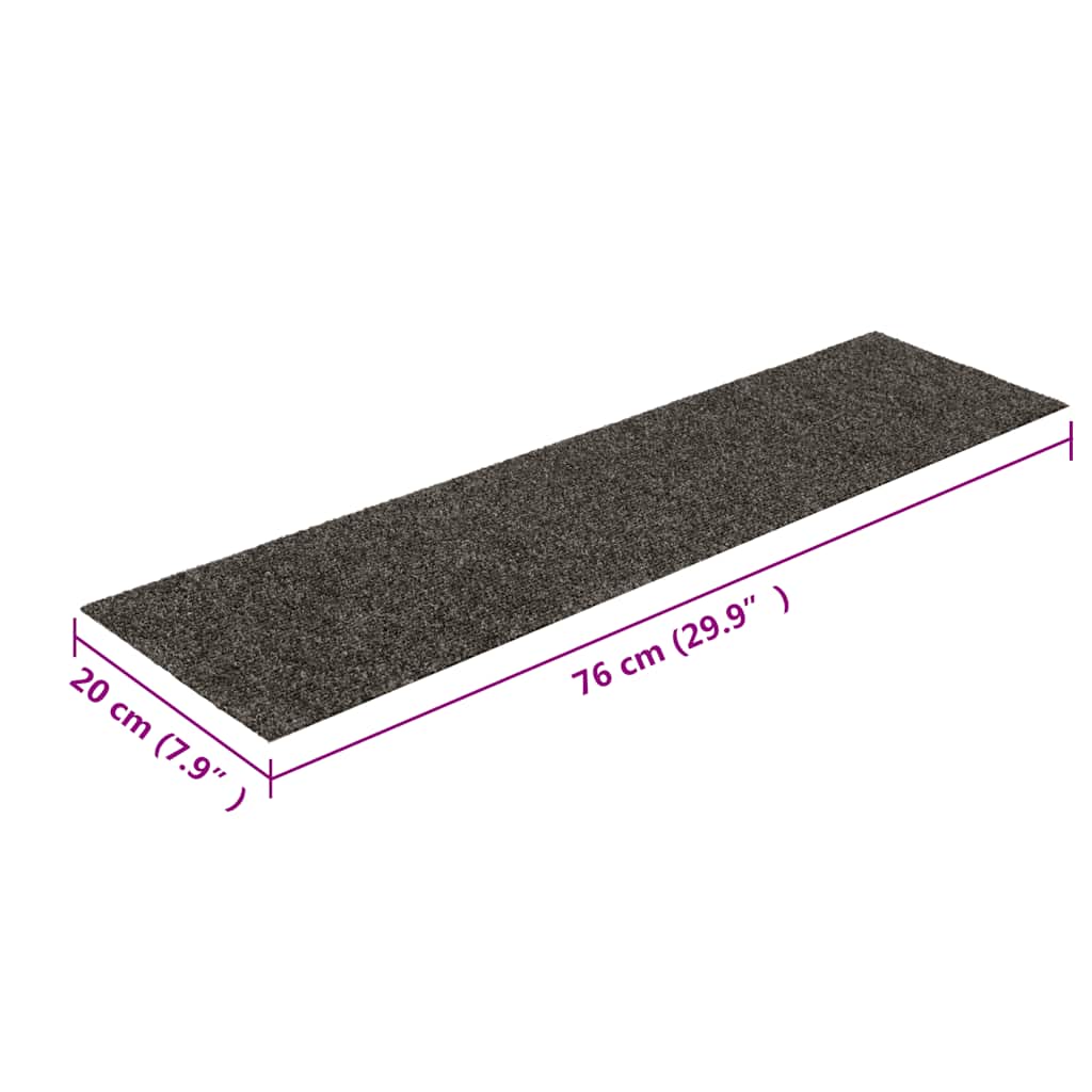 Stair Mats Self-adhesive 30 pcs 76x20 cm Anthracite Rectangular