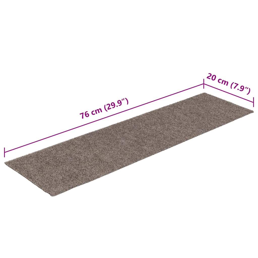 Stair Mats Self-adhesive 30 pcs 76x20 cm Beige Rectangular
