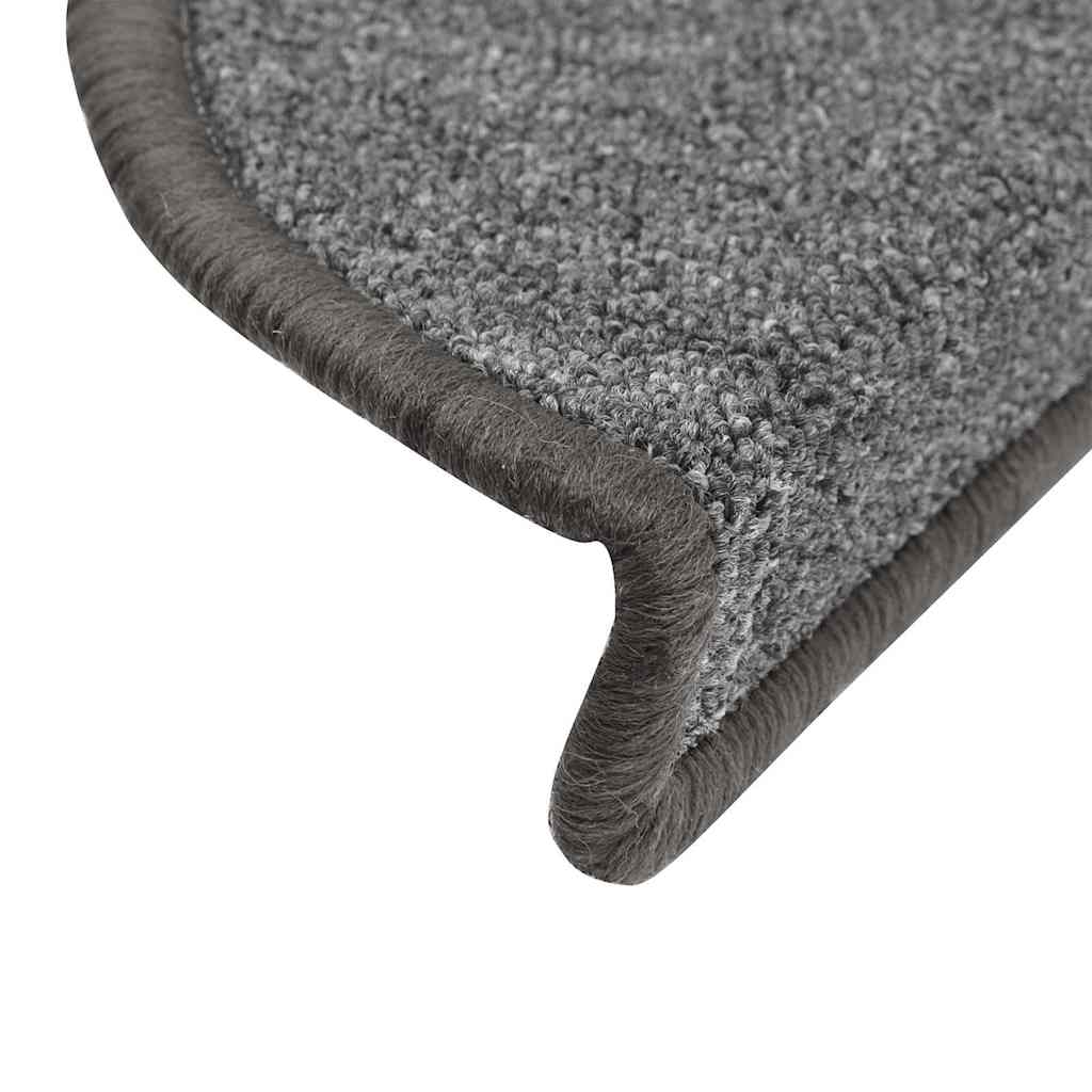 Stair Mats 30 pcs 56x17x3 cm Dark Grey Half Round