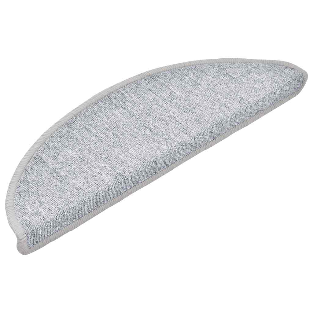 Stair Mats 30 pcs 56x17x3 cm Light Grey Half Round