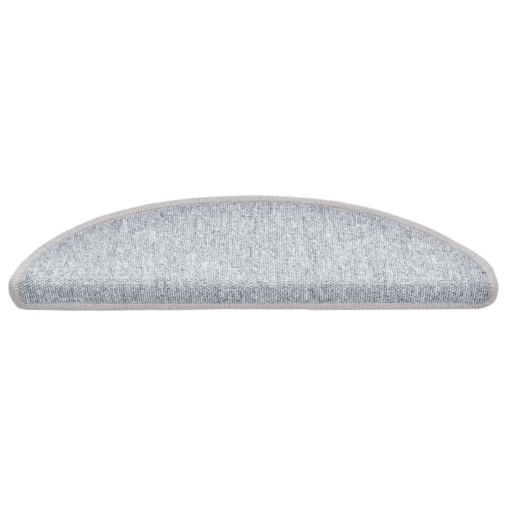 Stair Mats 30 pcs 56x17x3 cm Light Grey Half Round