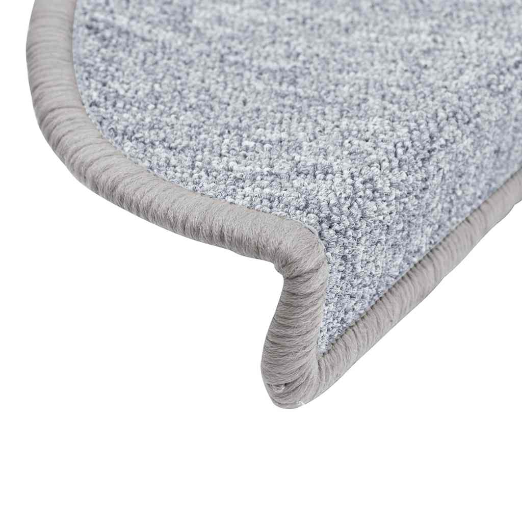 Stair Mats 30 pcs 56x17x3 cm Light Grey Half Round