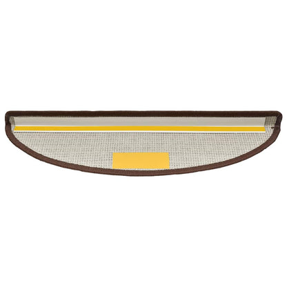 Stair Mats 30 pcs 56x17x3 cm Coffee Brown Half Round