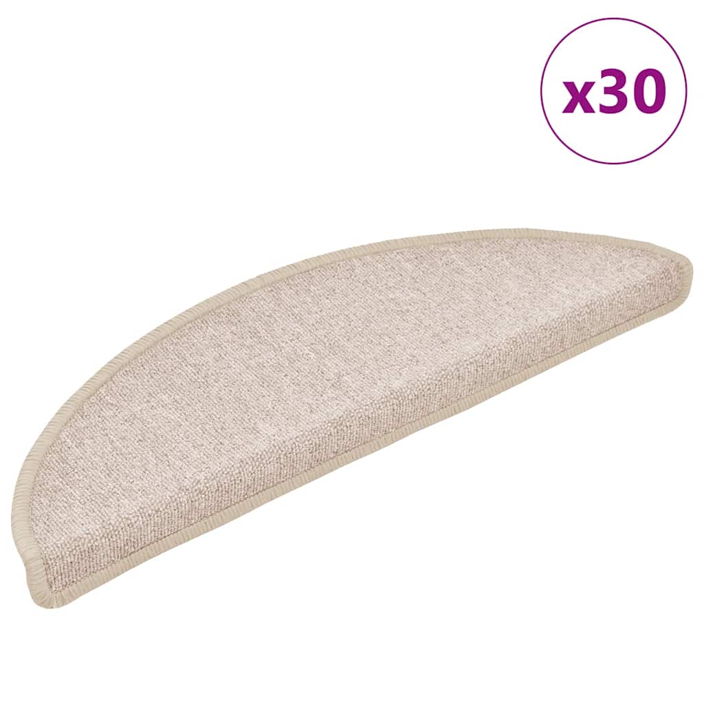 Stair Mats 30 pcs 56x17x3 cm Taupe Half Round