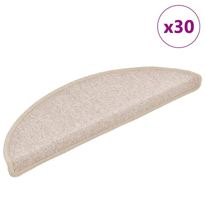 Stair Mats 30 pcs 56x17x3 cm Taupe Half Round