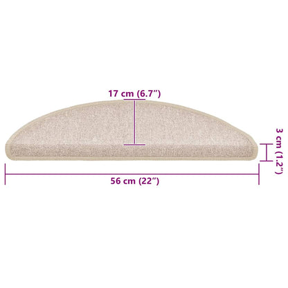 Stair Mats 30 pcs 56x17x3 cm Taupe Half Round