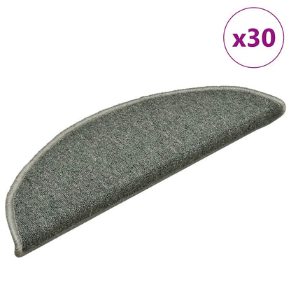 Stair Mats 30 pcs 56x17x3 cm Dark Green Half Round