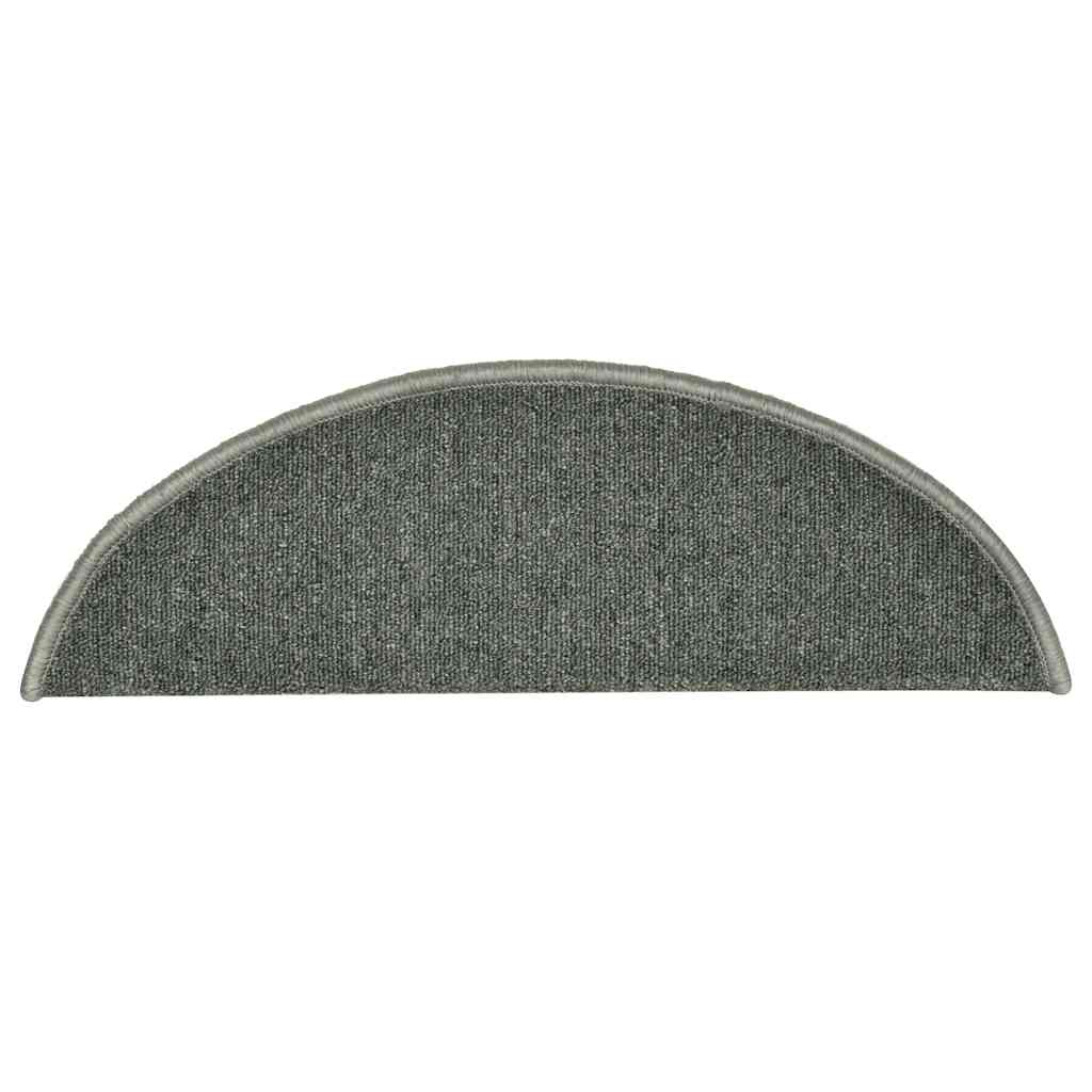 Stair Mats 30 pcs 56x17x3 cm Dark Green Half Round