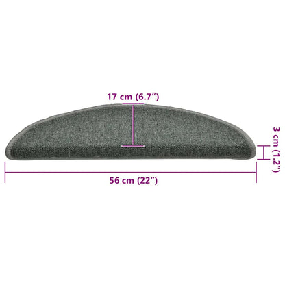 Stair Mats 30 pcs 56x17x3 cm Dark Green Half Round
