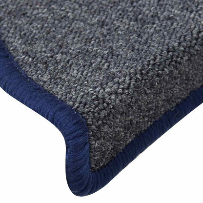 Stair Mats 30 pcs 56x17x3 cm Dark Grey and Blue Half Round