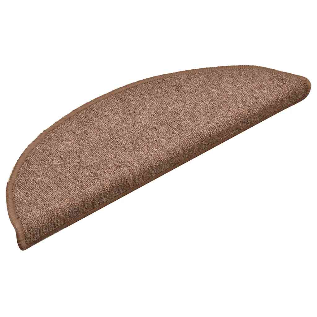 Stair Mats 30 pcs 56x17x3 cm Brown Half Round