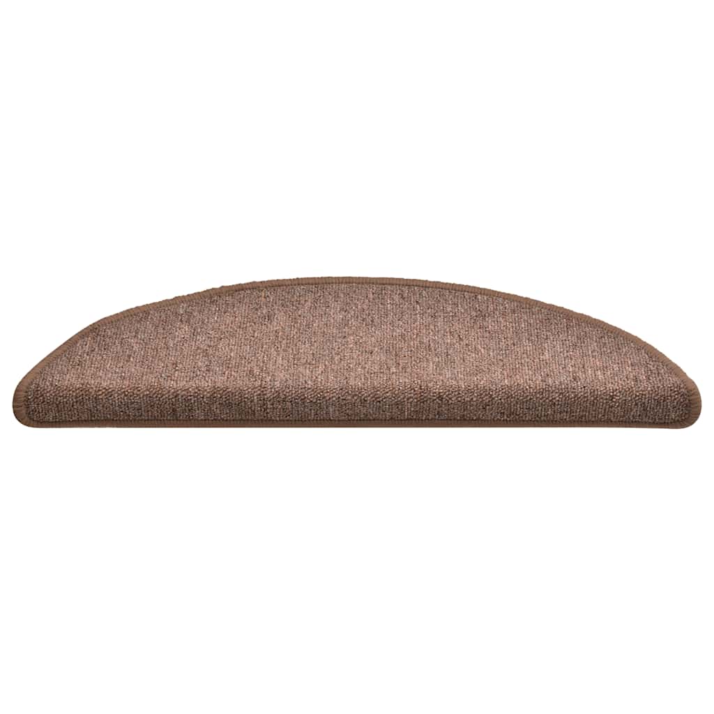 Stair Mats 30 pcs 56x17x3 cm Brown Half Round