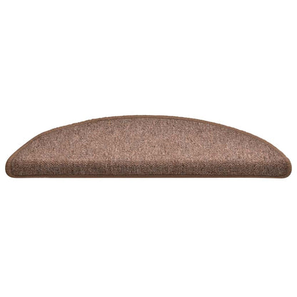 Stair Mats 30 pcs 56x17x3 cm Brown Half Round