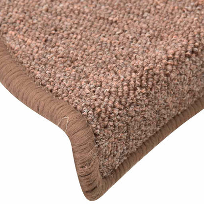 Stair Mats 30 pcs 56x17x3 cm Brown Half Round