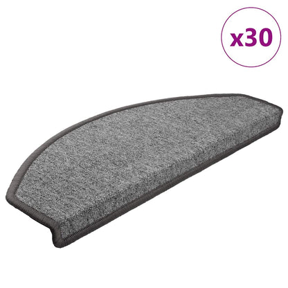 Stair Mats 30 pcs 65x24x4 cm Dark Grey Half Round Large