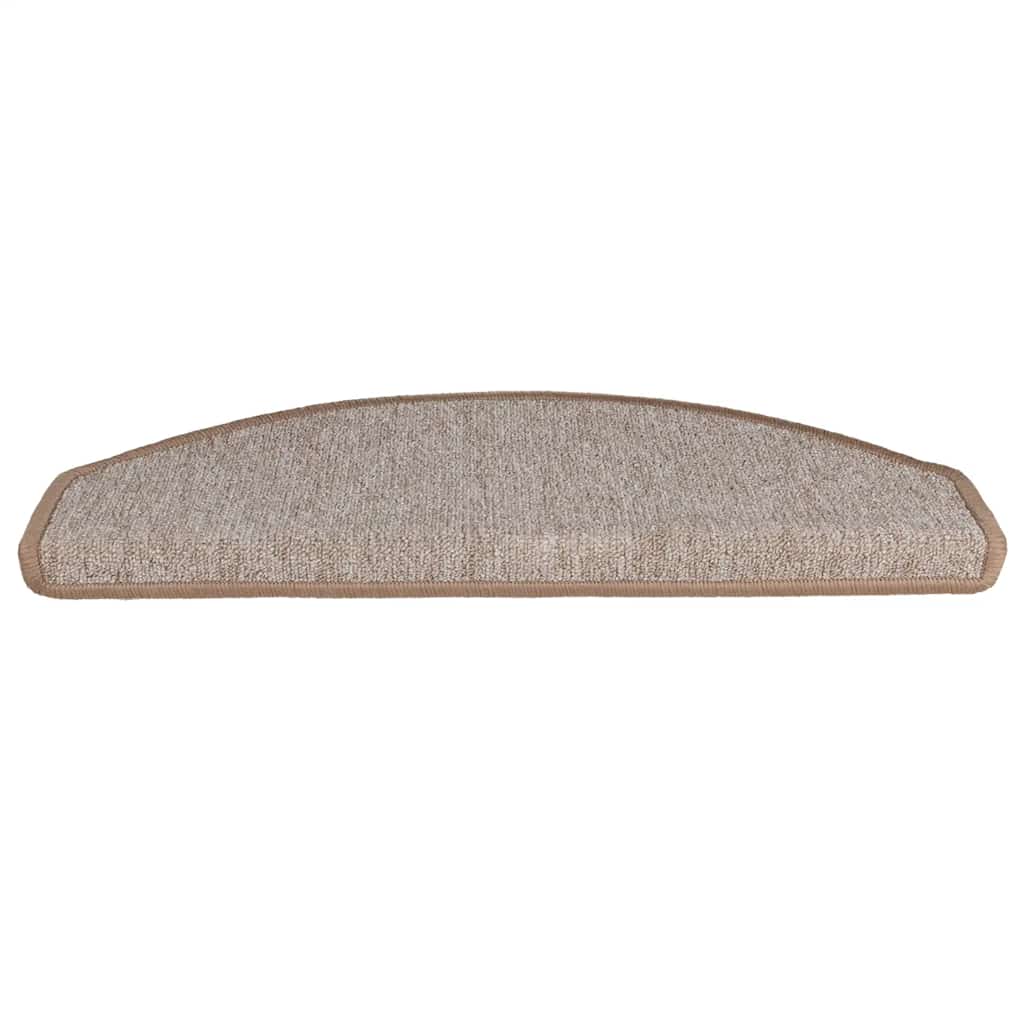 Stair Mats 30 pcs 65x24x4 cm Light Brown Half Round Large