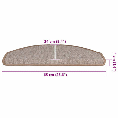 Stair Mats 30 pcs 65x24x4 cm Light Brown Half Round Large