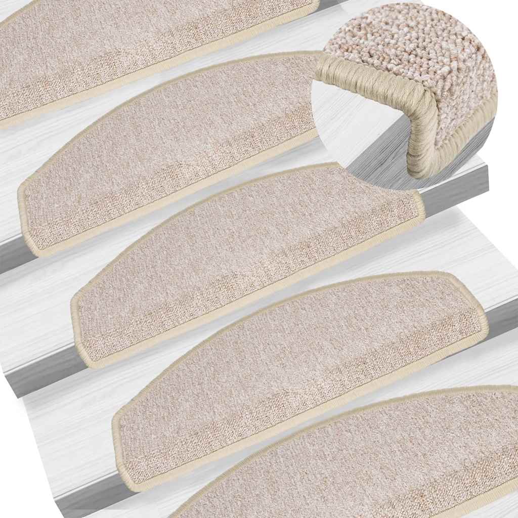 Stair Mats 30 pcs 65x24x4 cm Taupe Half Round Large