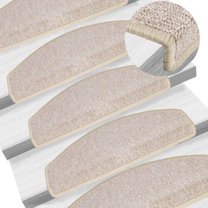 Stair Mats 30 pcs 65x24x4 cm Taupe Half Round Large