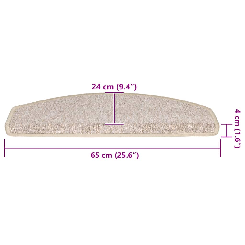 Stair Mats 30 pcs 65x24x4 cm Taupe Half Round Large
