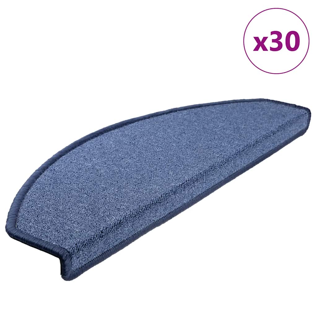 Stair Mats 30 pcs 65x24x4 cm Blue Half Round Large