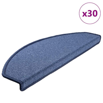 Stair Mats 30 pcs 65x24x4 cm Blue Half Round Large