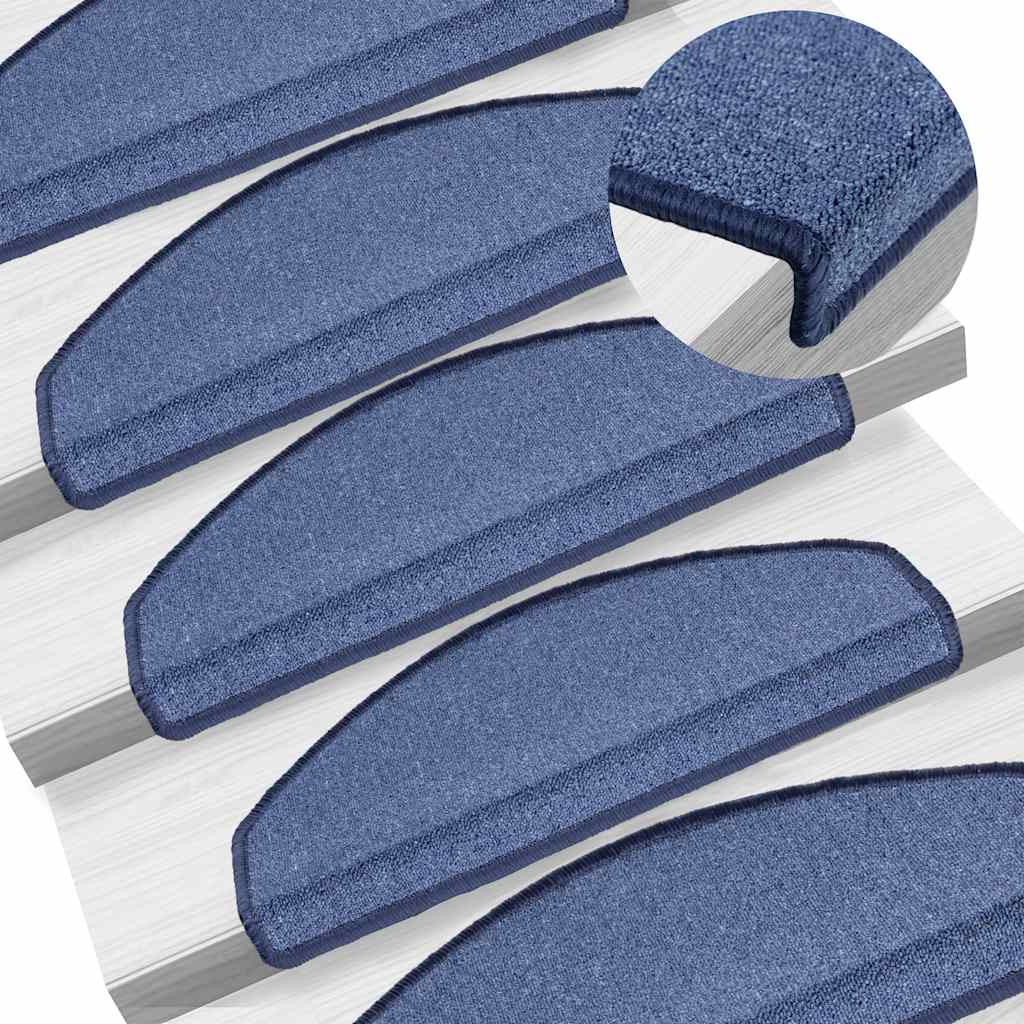 Stair Mats 30 pcs 65x24x4 cm Blue Half Round Large