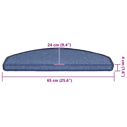 Stair Mats 30 pcs 65x24x4 cm Blue Half Round Large