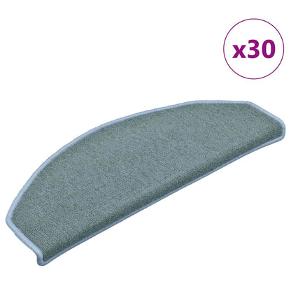 Stair Mats 30 pcs 65x24x4 cm Sea Blue Half Round Large