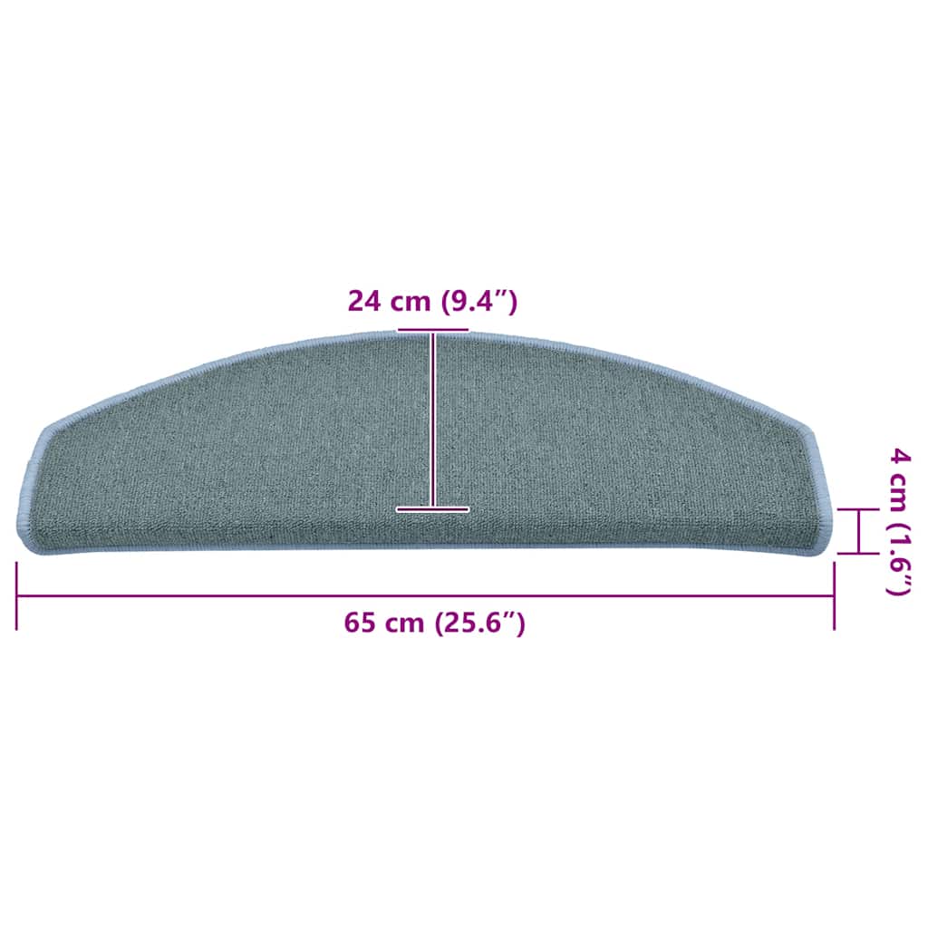 Stair Mats 30 pcs 65x24x4 cm Sea Blue Half Round Large