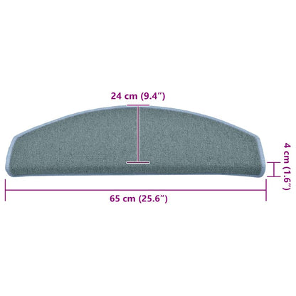Stair Mats 30 pcs 65x24x4 cm Sea Blue Half Round Large
