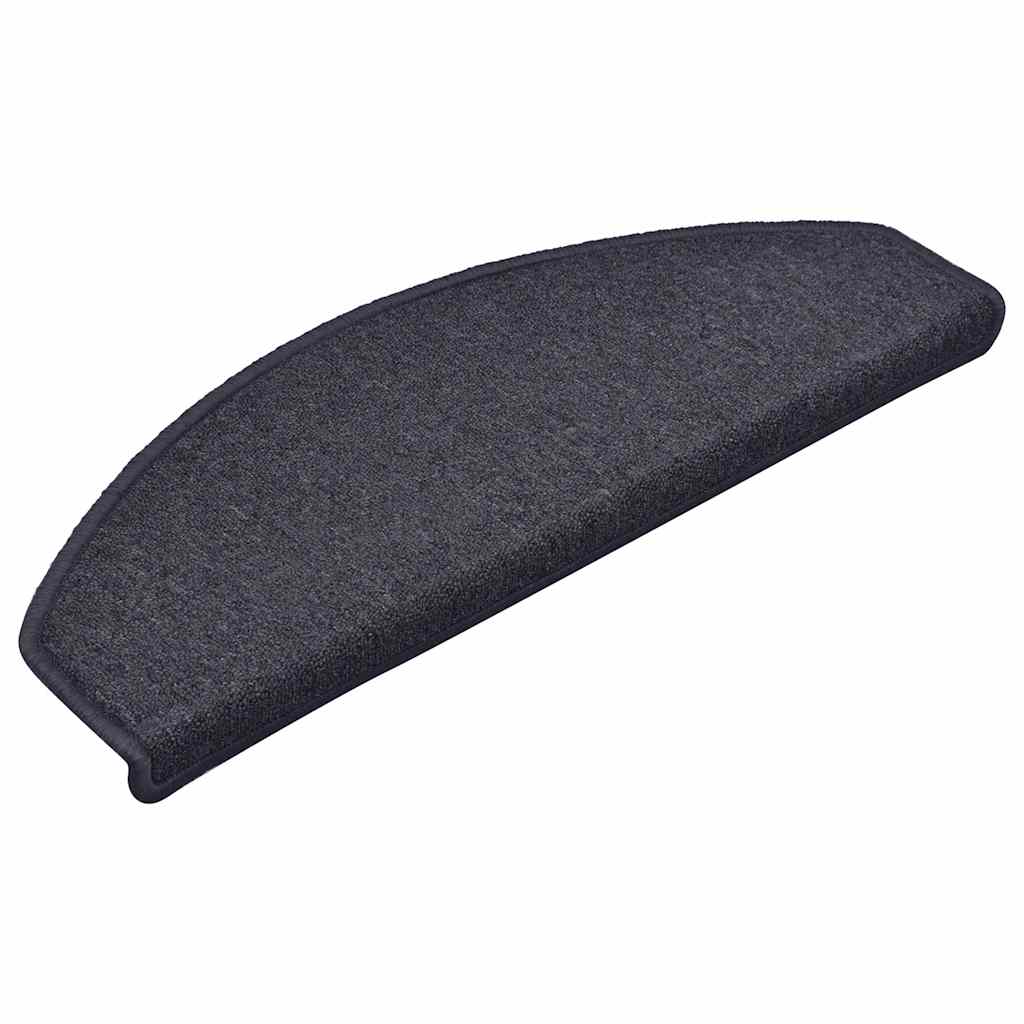 Stair Mats 30 pcs 65x24x4 cm Dark Grey and Blue Half Round Large