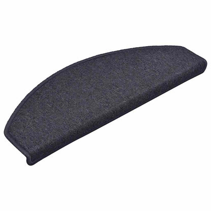 Stair Mats 30 pcs 65x24x4 cm Dark Grey and Blue Half Round Large