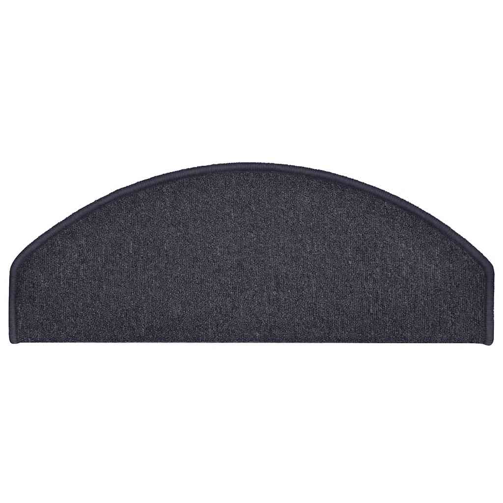 Stair Mats 30 pcs 65x24x4 cm Dark Grey and Blue Half Round Large
