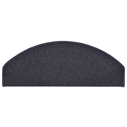 Stair Mats 30 pcs 65x24x4 cm Dark Grey and Blue Half Round Large