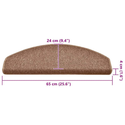 Stair Mats 30 pcs 65x24x4 cm Brown Half Round Large
