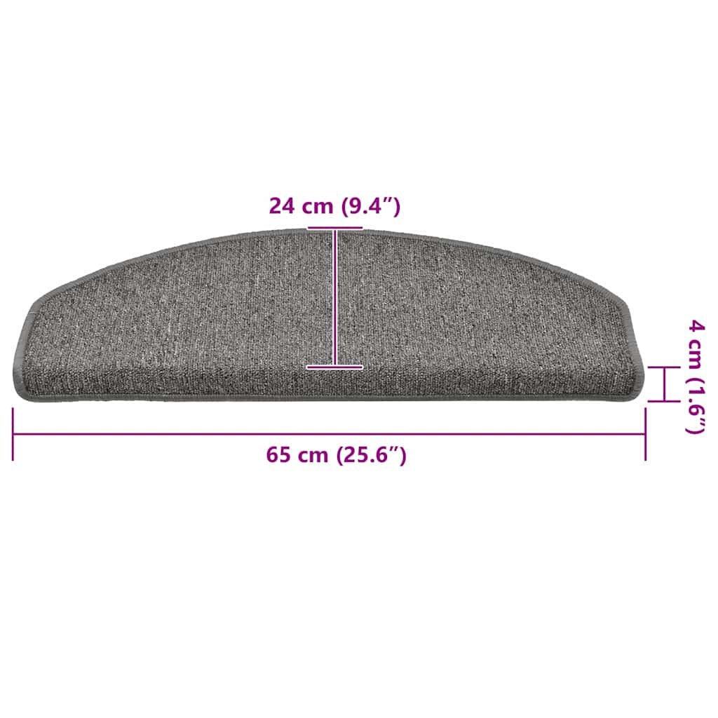 Stair Mats 30 pcs 65x24x4 cm Dark Grey Half Round Large