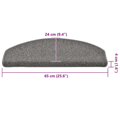 Stair Mats 30 pcs 65x24x4 cm Dark Grey Half Round Large