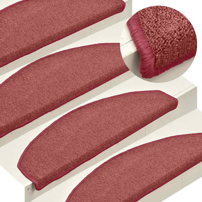 Stair Mats 30 pcs 65x24x4 cm Bordeaux Half Round Large