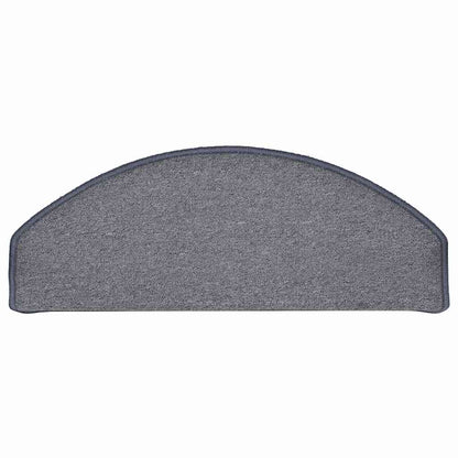 Stair Mats 30 pcs 65x24x4 cm Light Grey and Blue Half Round Large