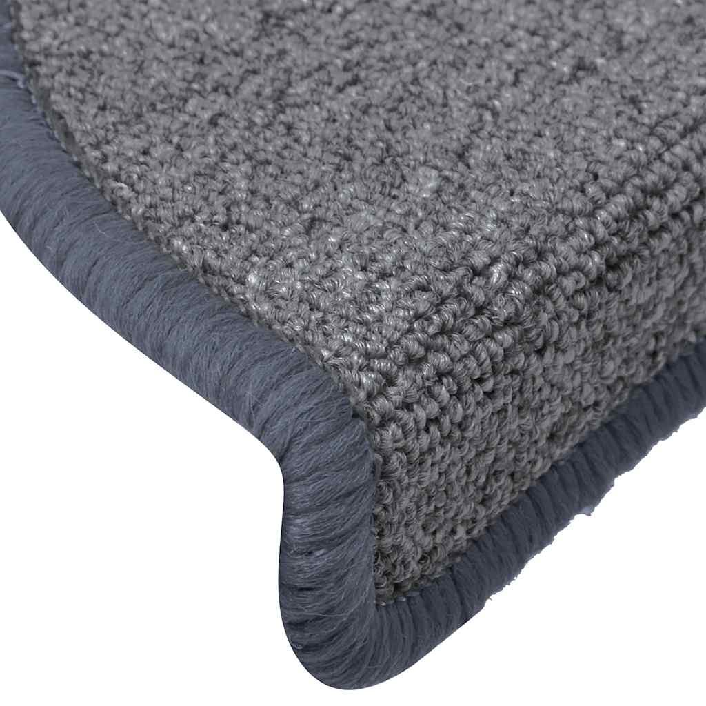 Stair Mats 30 pcs 65x24x4 cm Light Grey and Blue Half Round Large