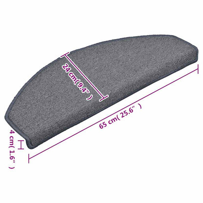 Stair Mats 30 pcs 65x24x4 cm Light Grey and Blue Half Round Large