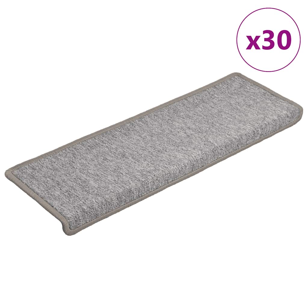 Stair Mats 30 pcs 65x21x4 cm Light Grey Rectangular Edge