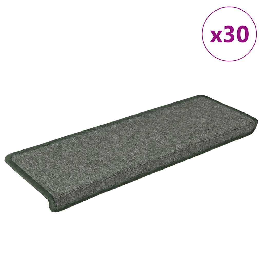 Stair Mats 30 pcs 65x21x4 cm Dark Green Rectangular Edge