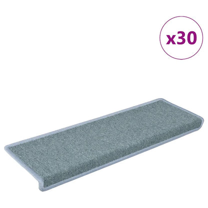Stair Mats 30 pcs 65x21x4 cm Sea Blue Rectangular Edge