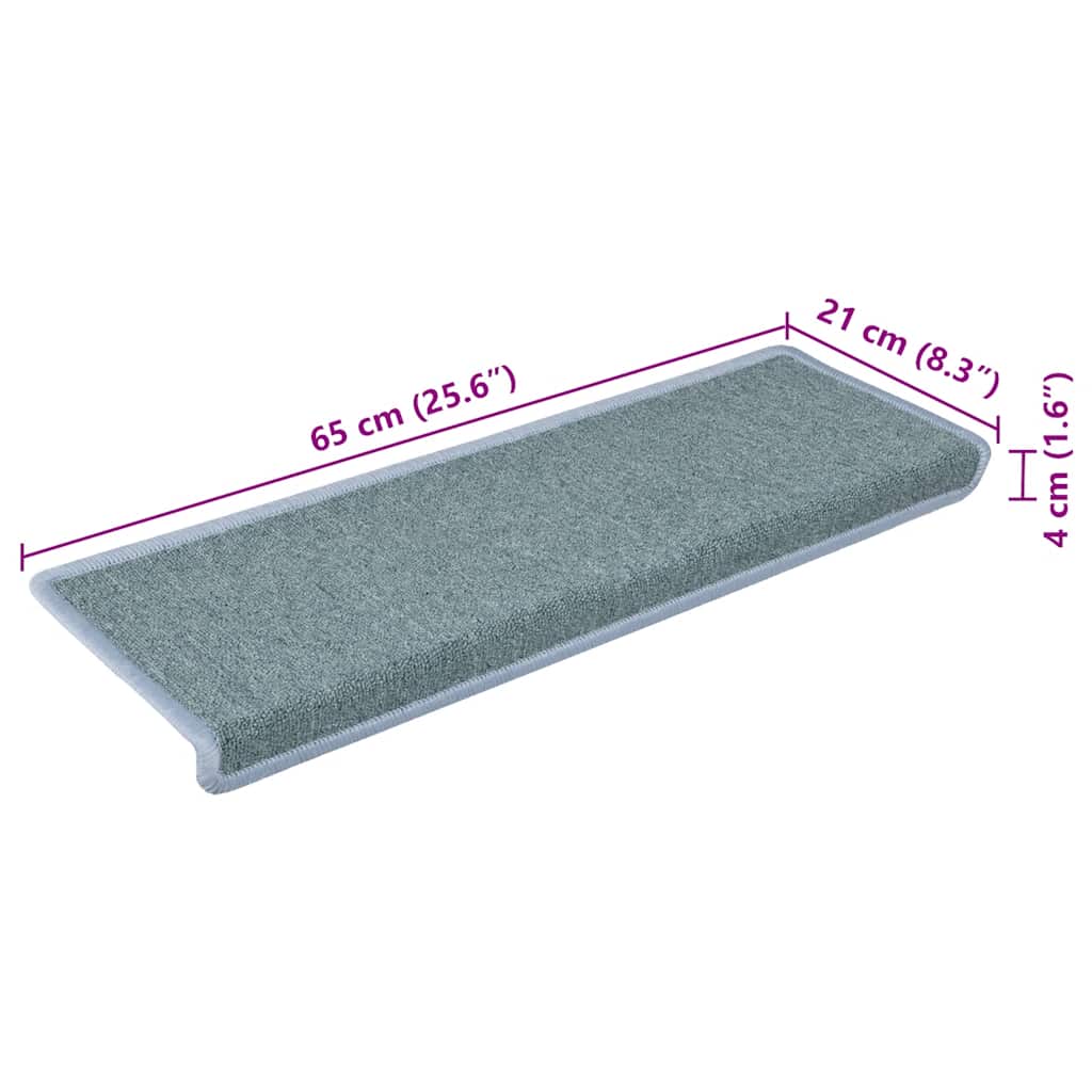 Stair Mats 30 pcs 65x21x4 cm Sea Blue Rectangular Edge