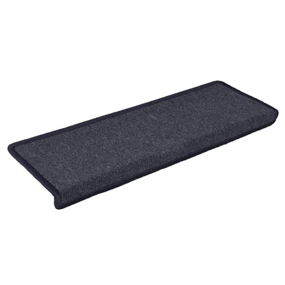 Stair Mats 30 pcs 65x21x4 cm Dark Grey and Blue Rectangular Edge