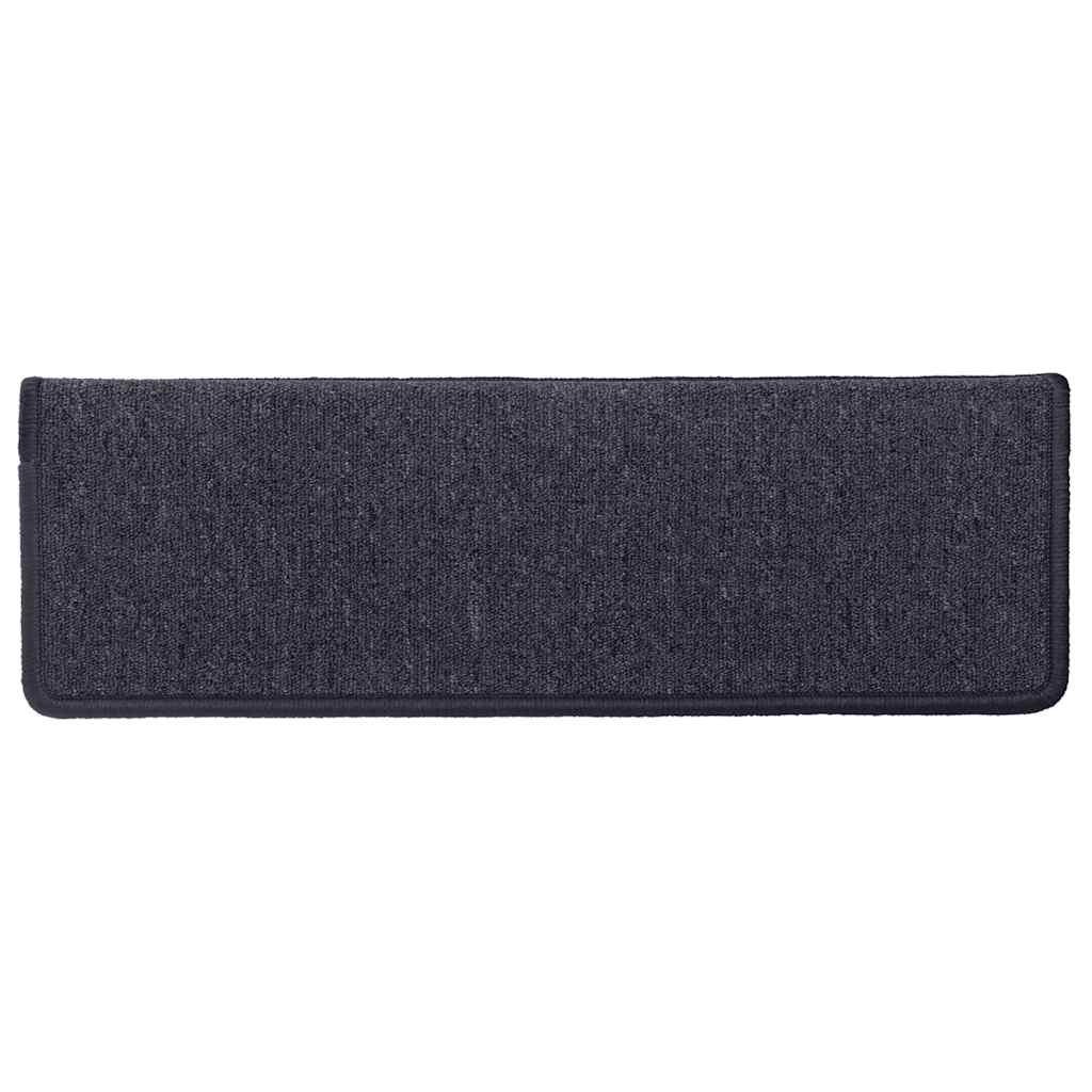 Stair Mats 30 pcs 65x21x4 cm Dark Grey and Blue Rectangular Edge