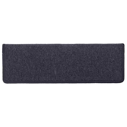 Stair Mats 30 pcs 65x21x4 cm Dark Grey and Blue Rectangular Edge